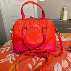 Kate Spade pink and orange satchel bag